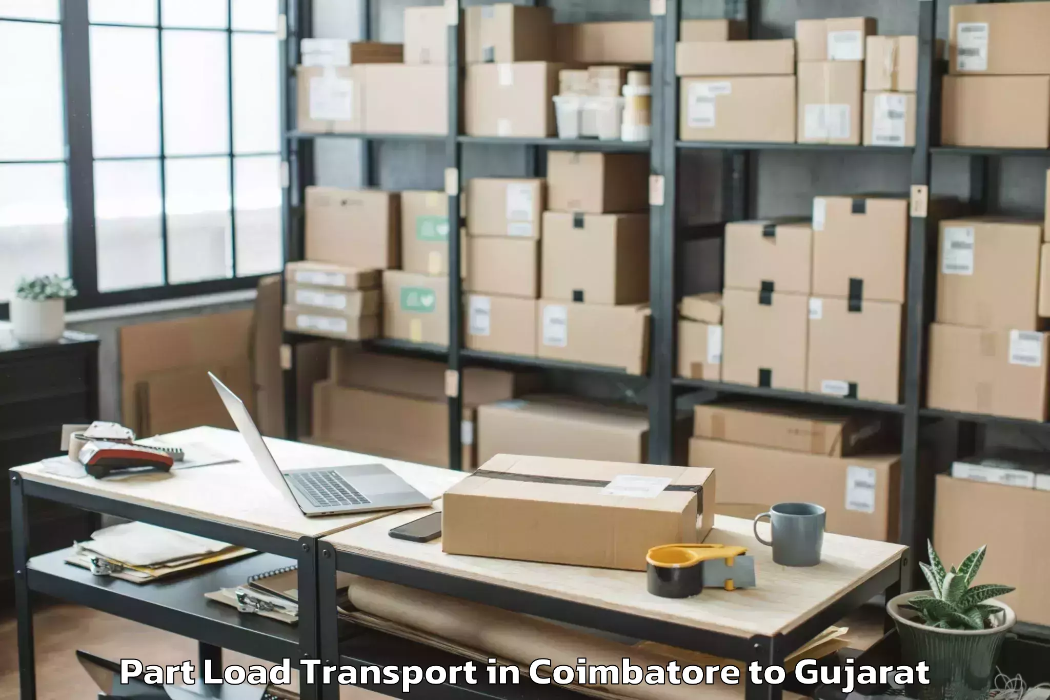 Efficient Coimbatore to Girgadhada Part Load Transport